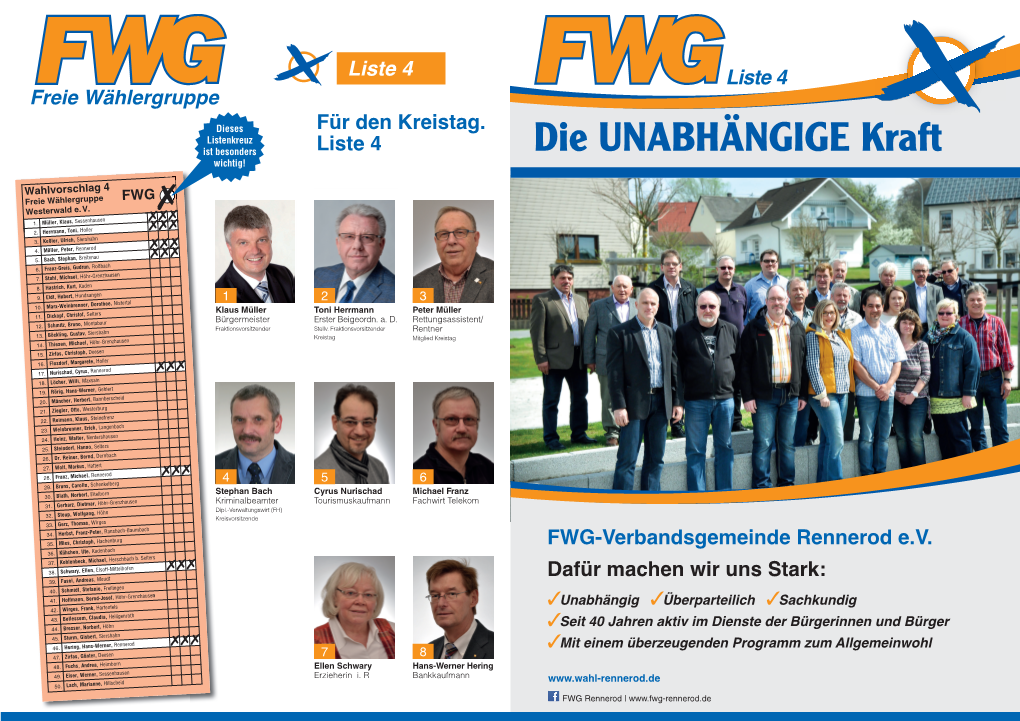 Die UNABHÄNGIGE Kraft FWG-Verbandsgemeinde