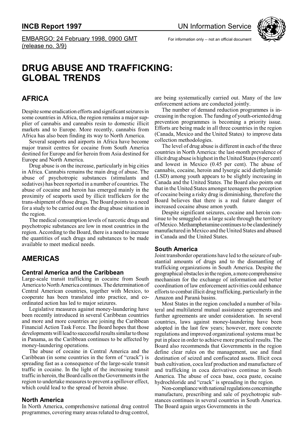 Drug Abuse and Trafficking: Global Trends