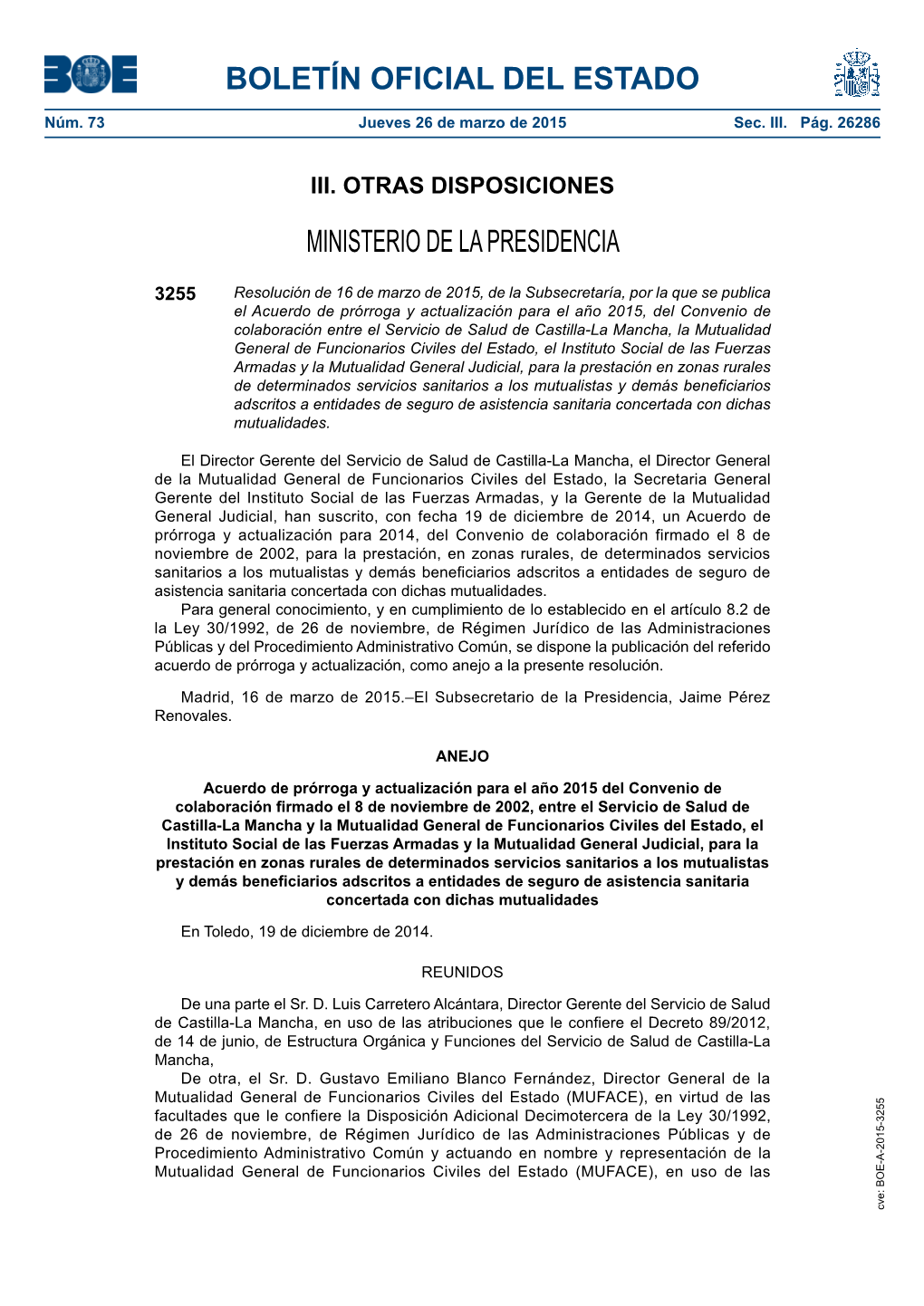 Disposición 3255 Del BOE Núm. 73 De 2015