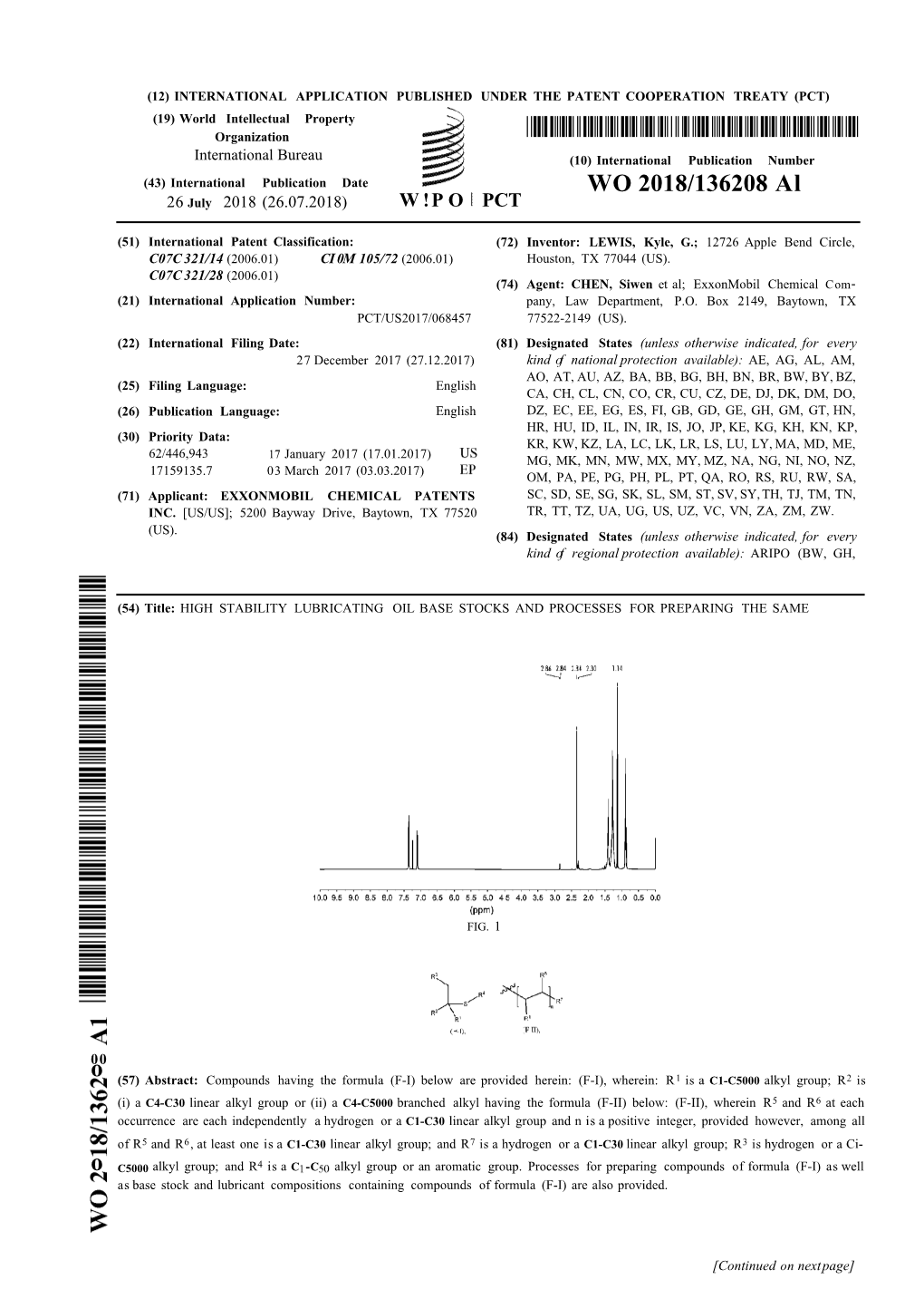 WO 2018/136208 Al O