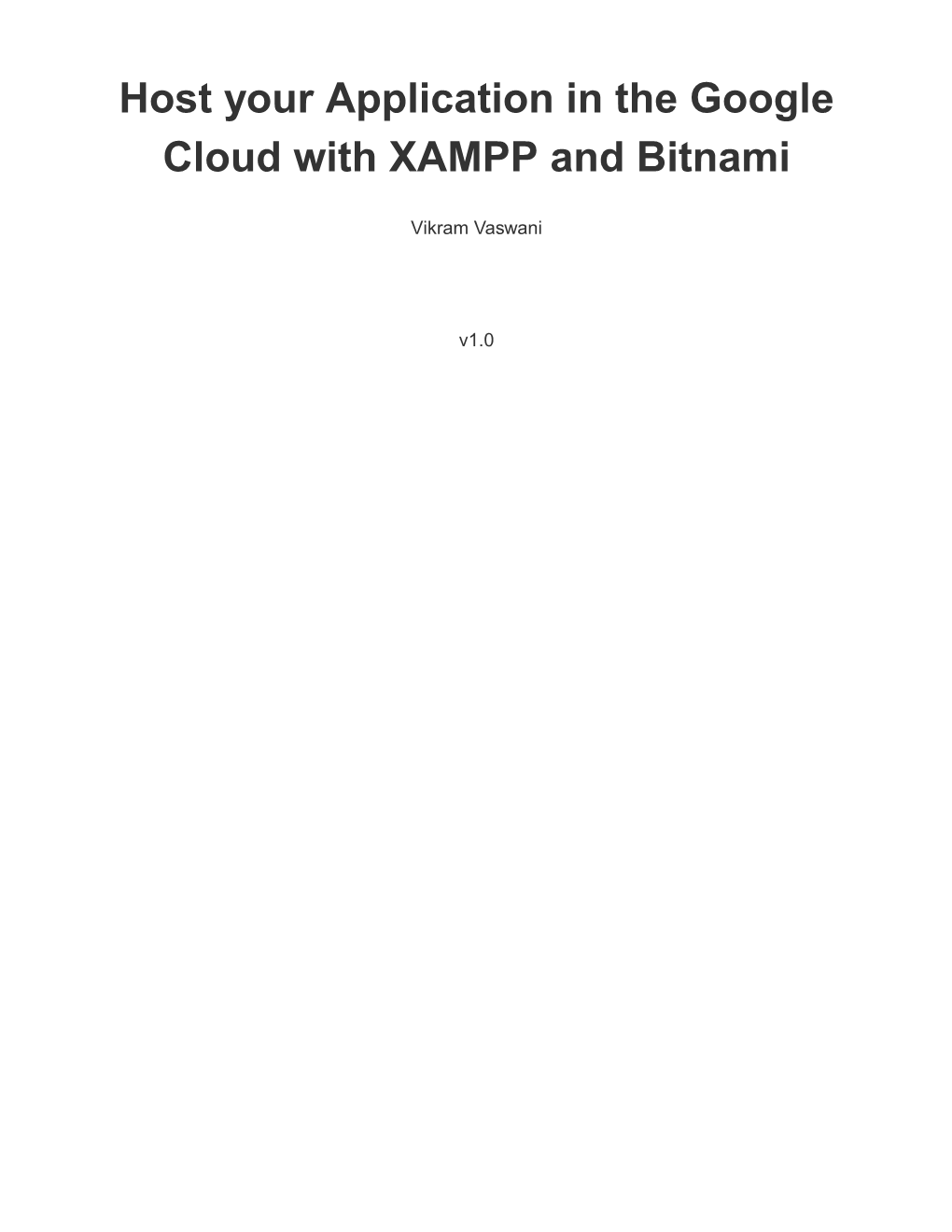 Host Your Application in the Google Cloud with XAMPP and Bitnami