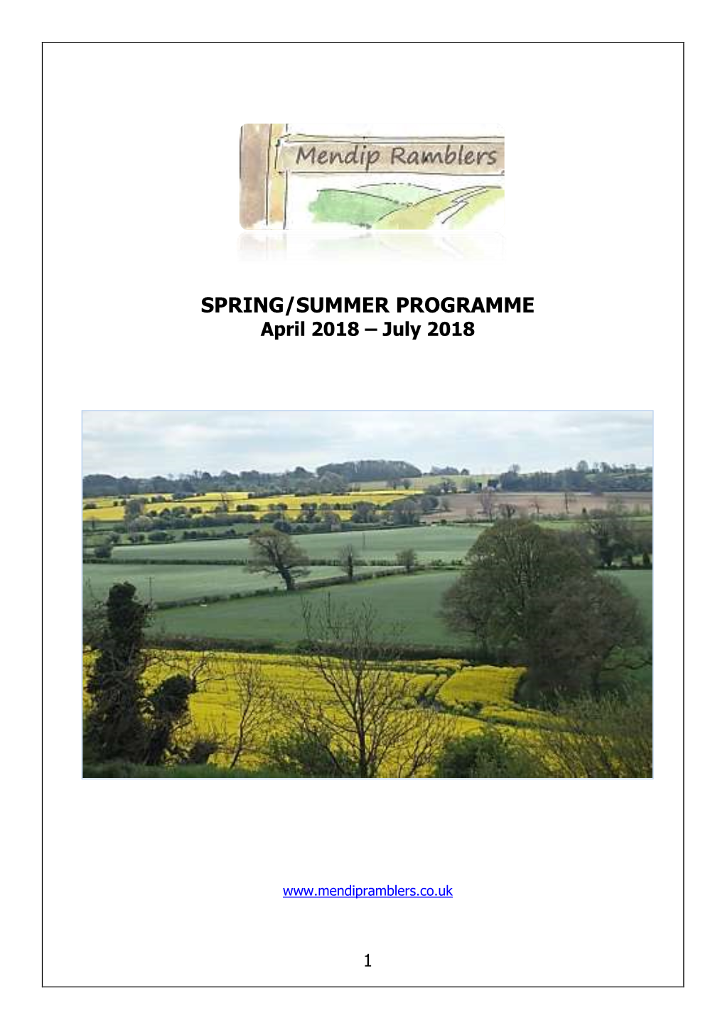 SPRING/SUMMER PROGRAMME April 2018 – July 2018