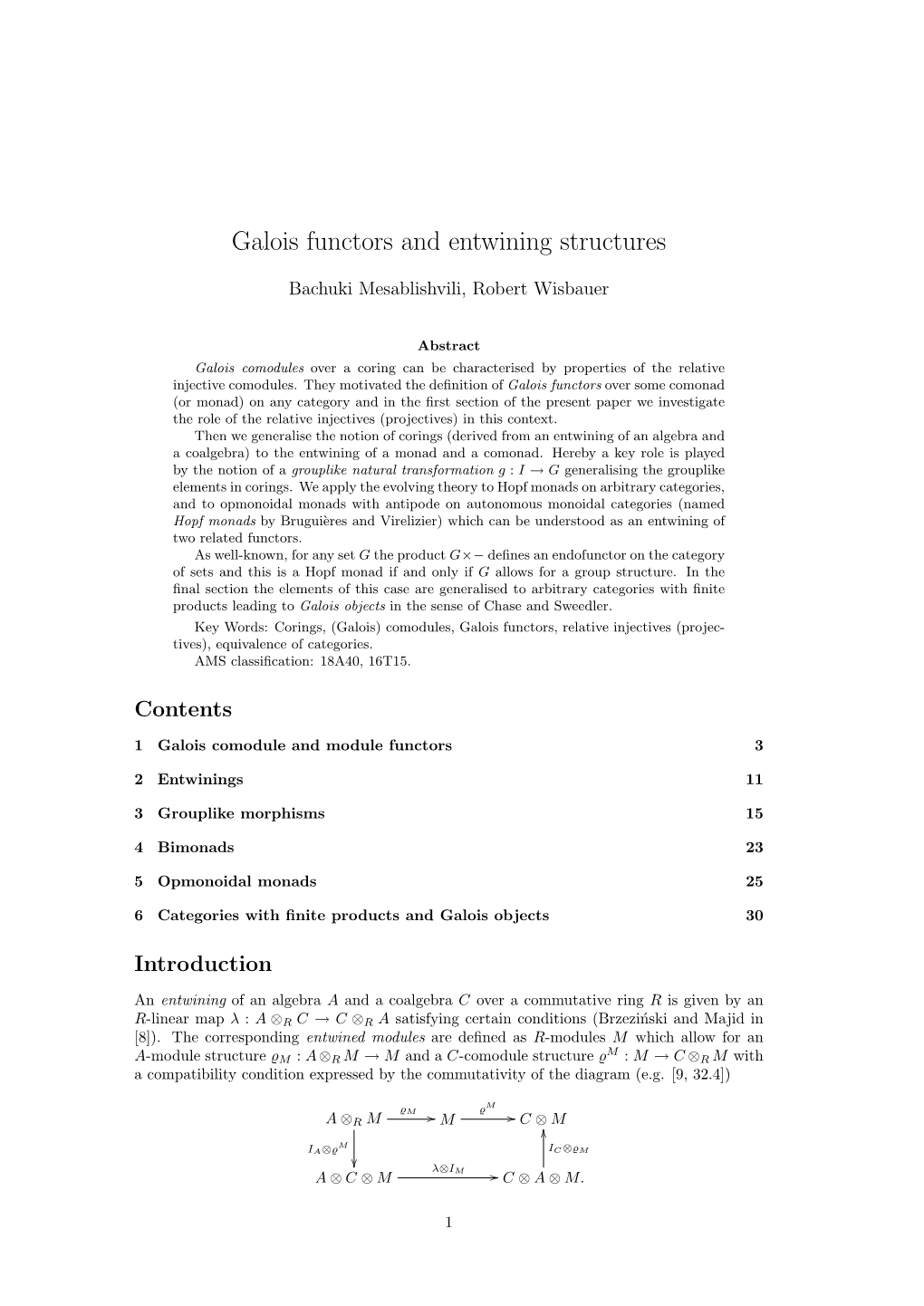 Galois Functors and Entwining Structures