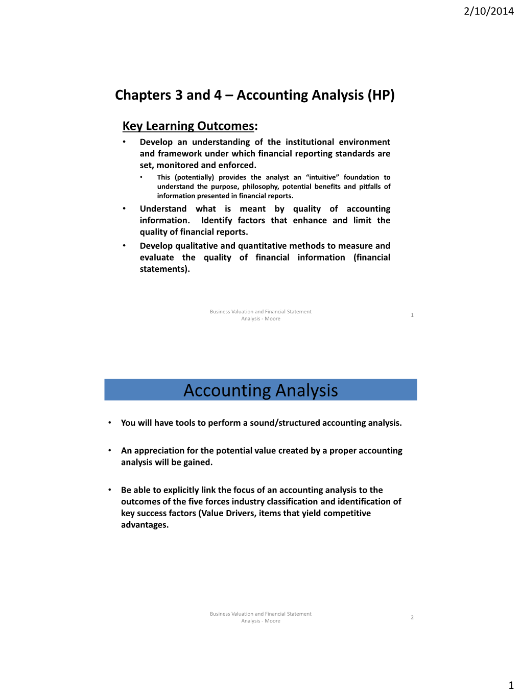 Accounting Analysis (HP)