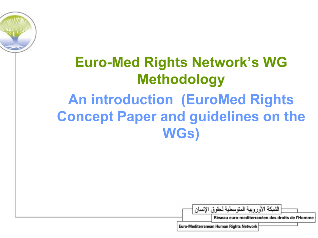 Euro-Med Rights Network's WG Methodology an Introduction