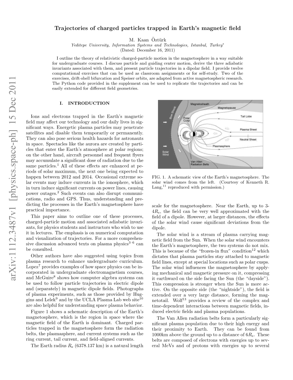 Trajectories of Charged Particles Trapped in Earth's Magnetic Field