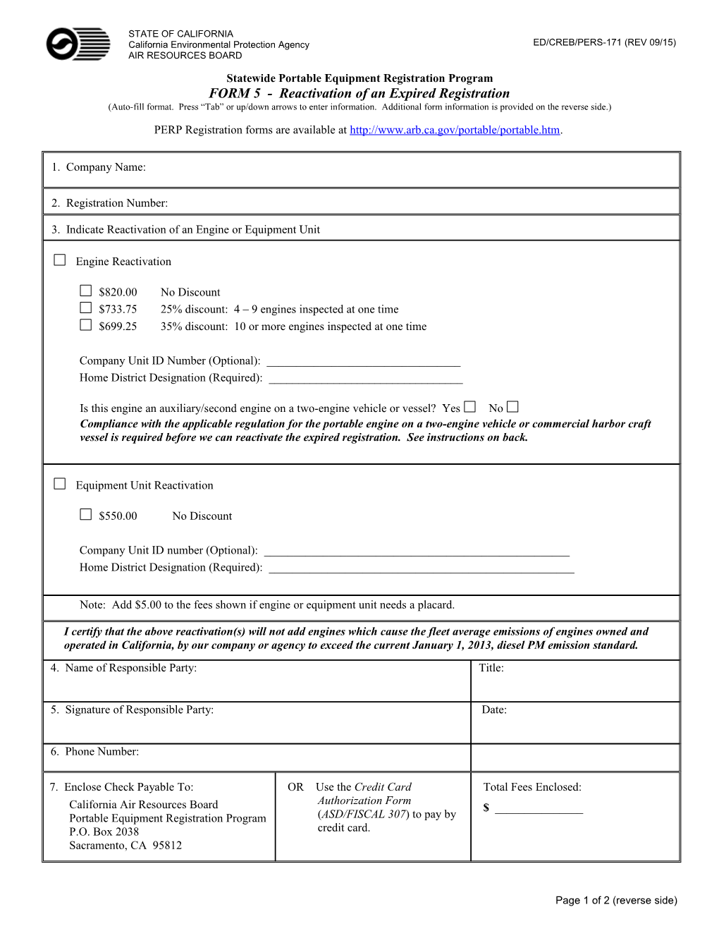 Statewide Portable Equipment Registration Program