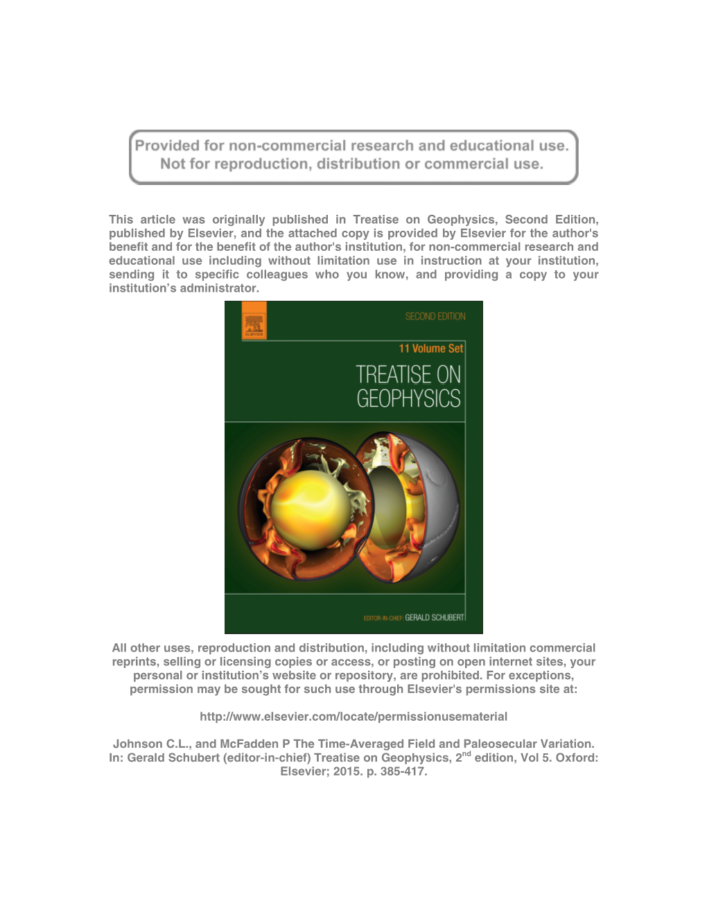 Paleosecular Variation and the Time-Averaged Paleomagnetic Field