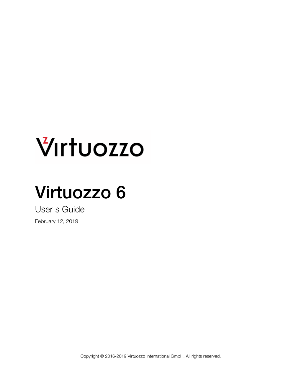 Virtuozzo 6 User's Guide February 12, 2019