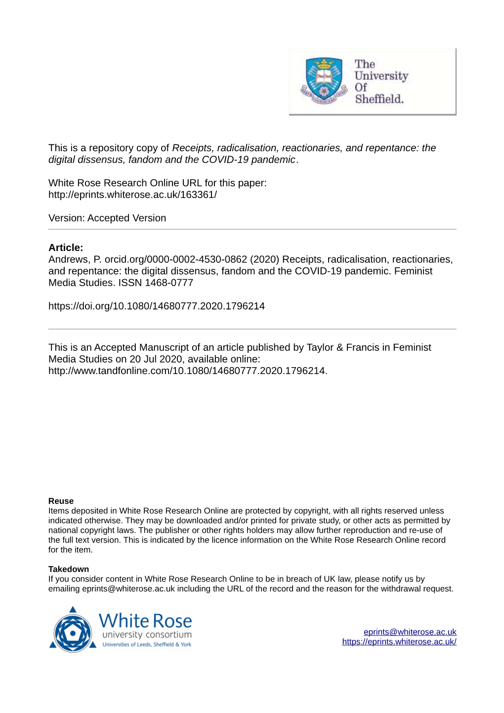 The Digital Dissensus, Fandom and the COVID-19 Pandemic