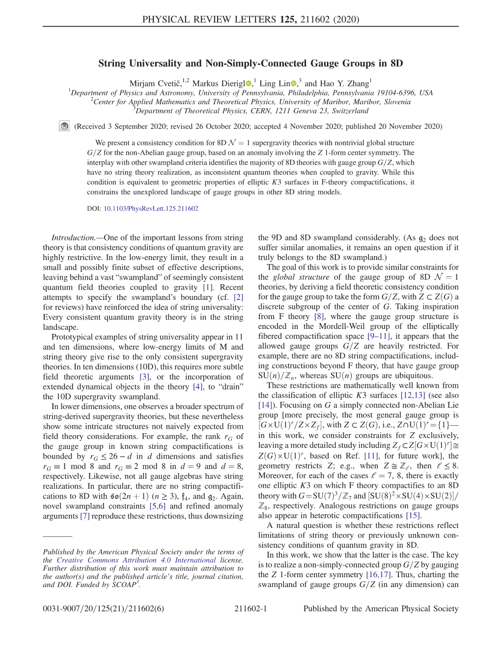 String Universality and Non-Simply-Connected Gauge Groups in 8D