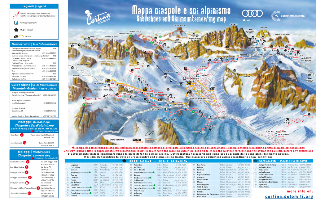 Cortina.Dolomiti.Org Mappa Di Cortina D’Ampezzo | Map of Cortina D’Ampezzo