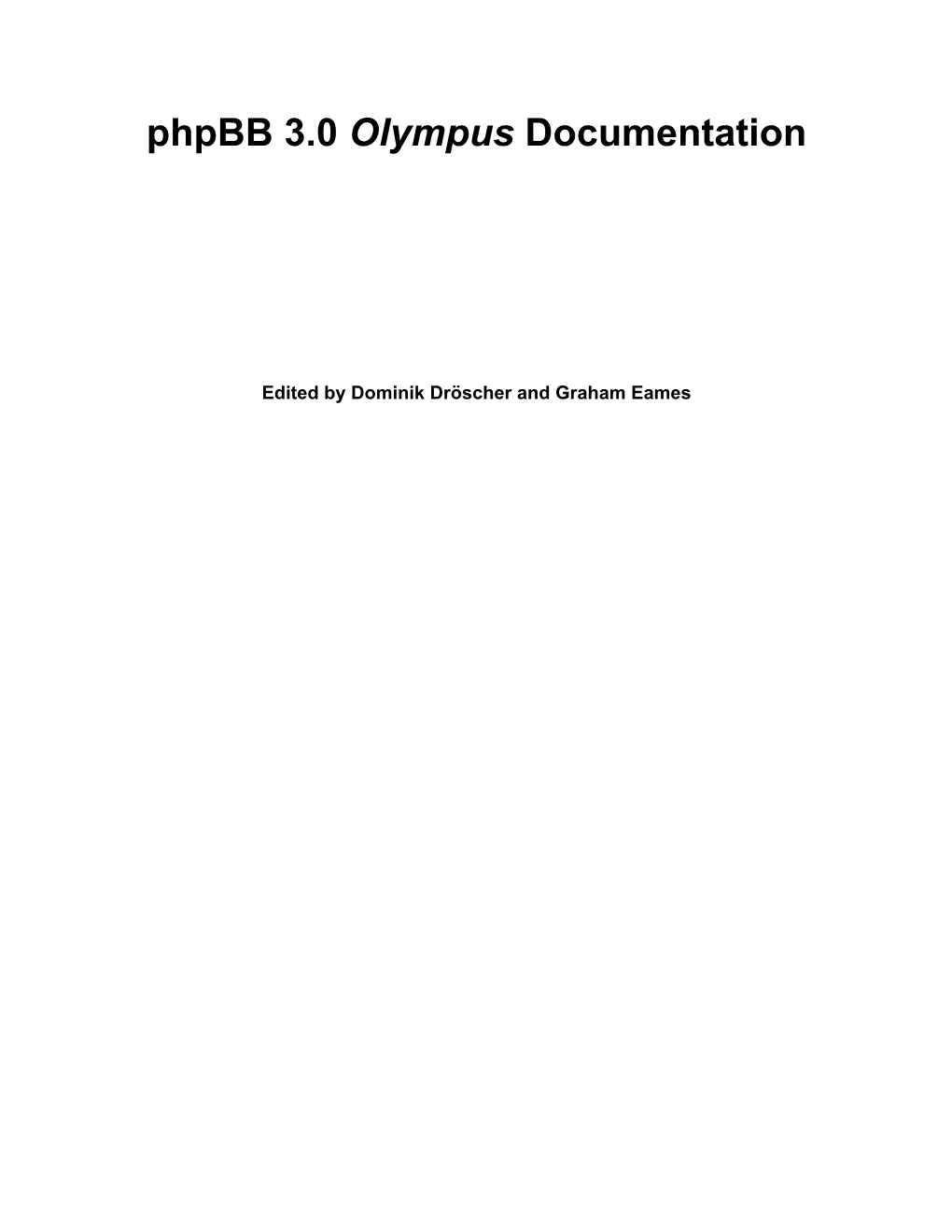 Phpbb 3.0 Olympus Documentation