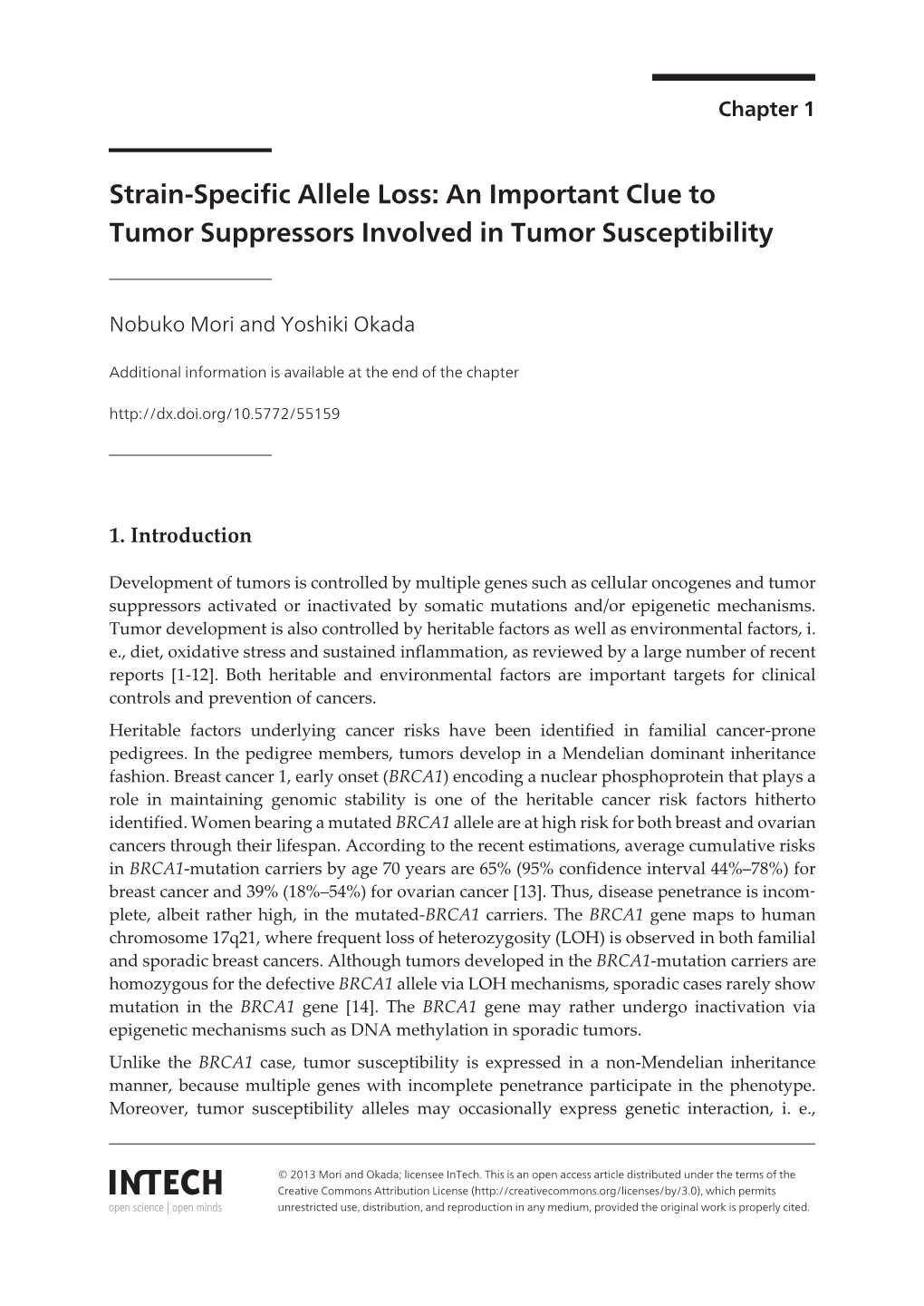 Strain-Specific Allele Loss: an Important Clue to Tumor Suppressors Involved in Tumor Susceptibility