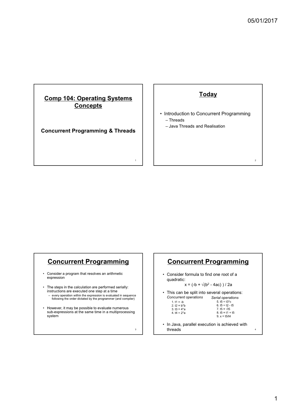 Concurrent Programming Concurrent Programming