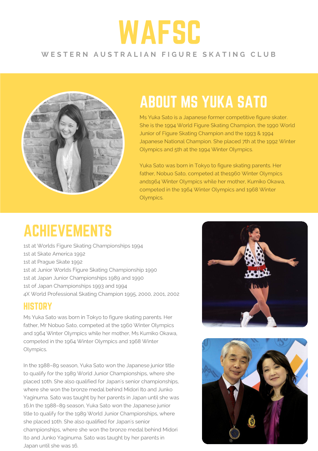 About Ms Yuka Sato Achievements