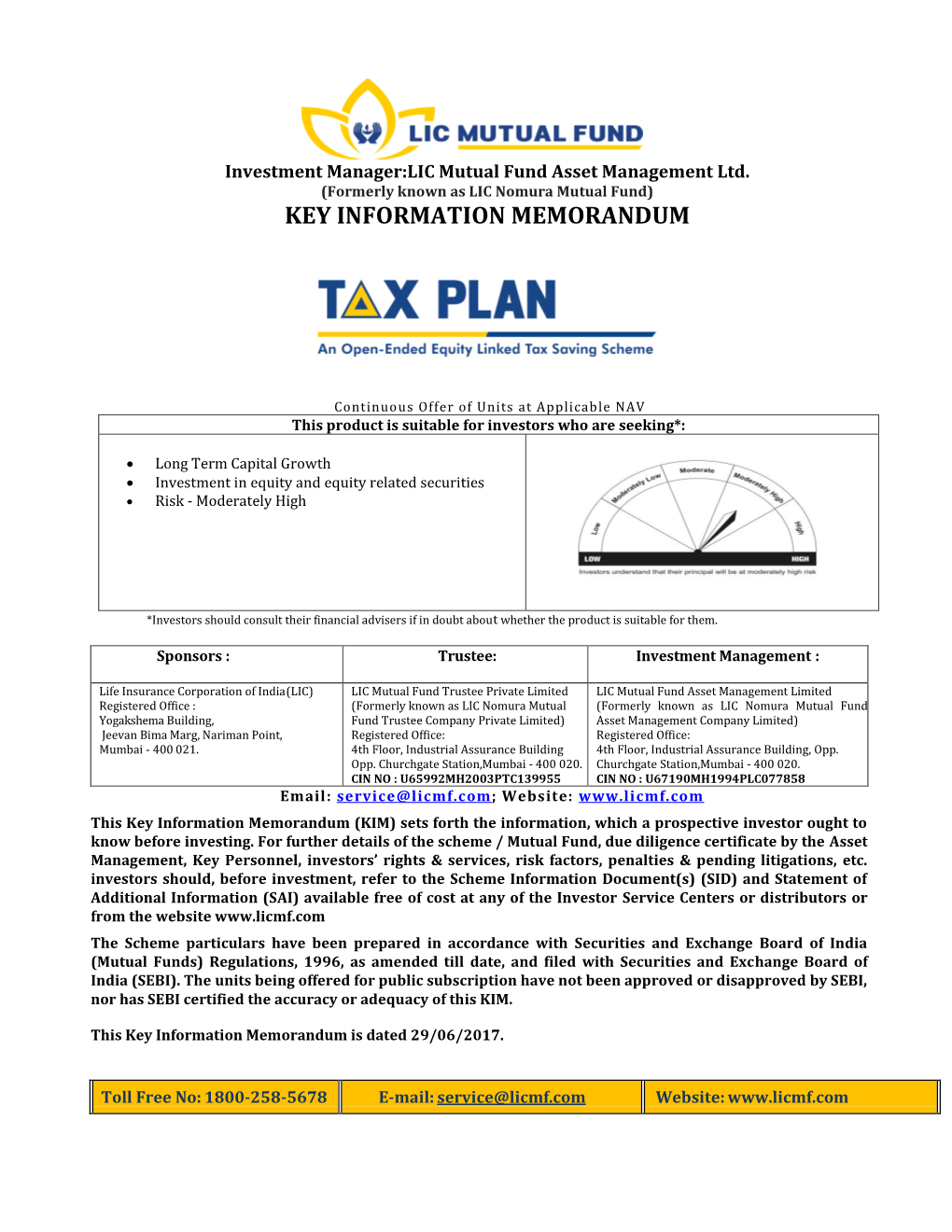 Key Information Memorandum