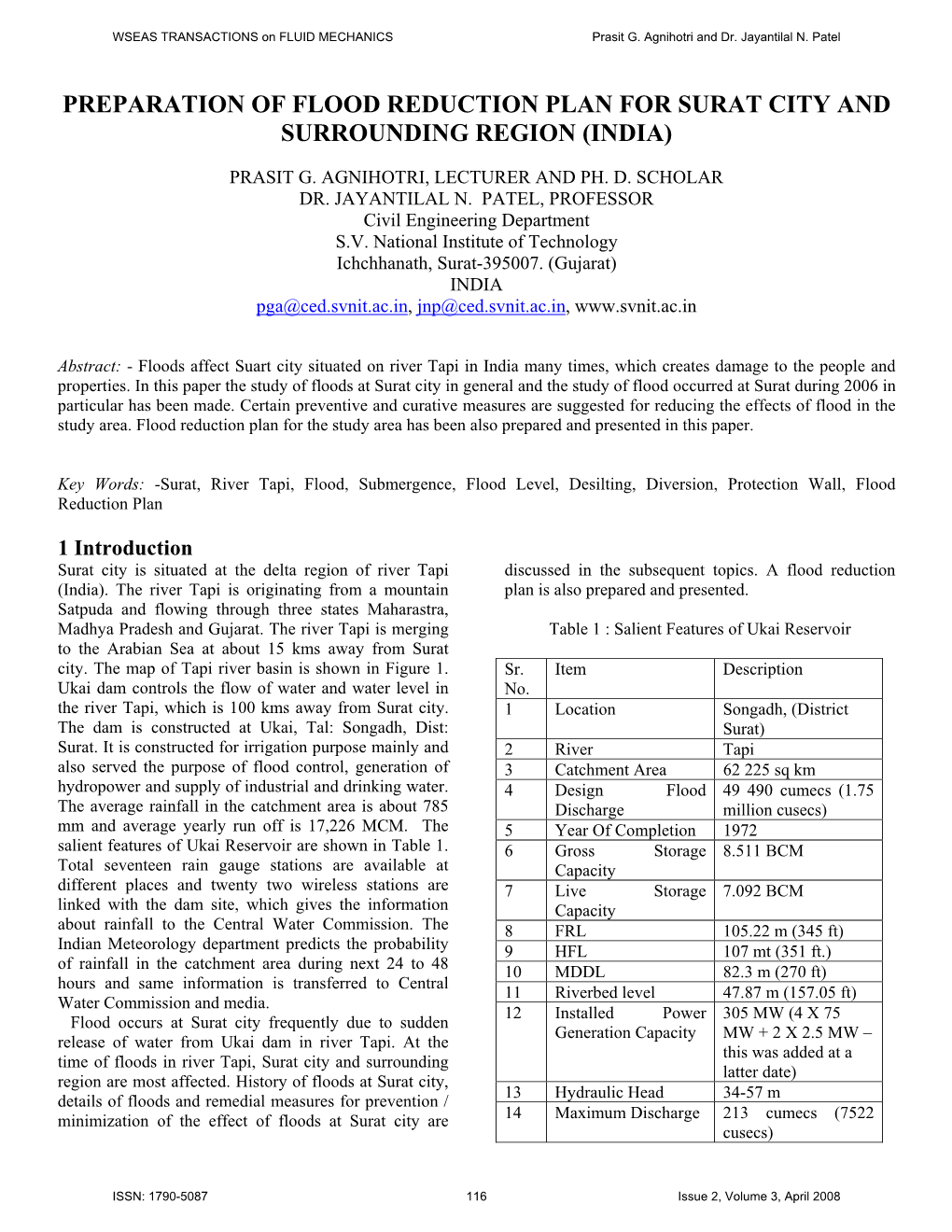 Study of Flood at Surat City and Its Remsdial Measures