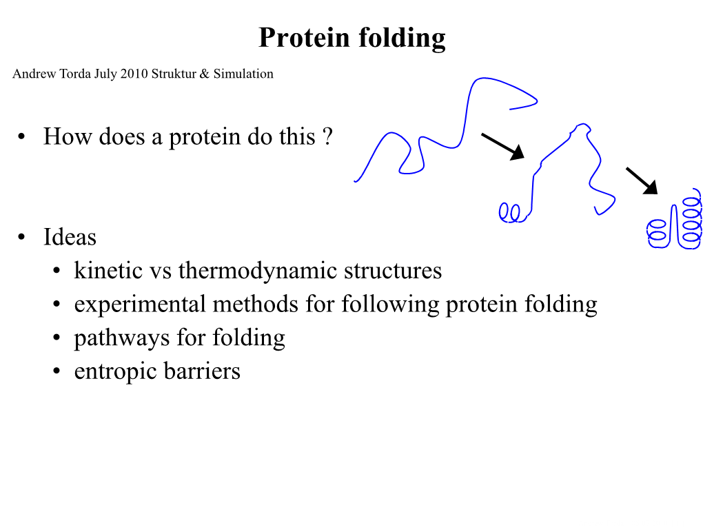 Protein Folding Andrew Torda July 2010 Struktur & Simulation