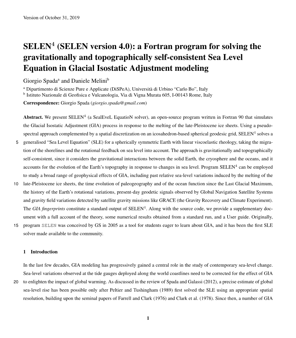 (SELEN Version 4.0): a Fortran Program for Solving The
