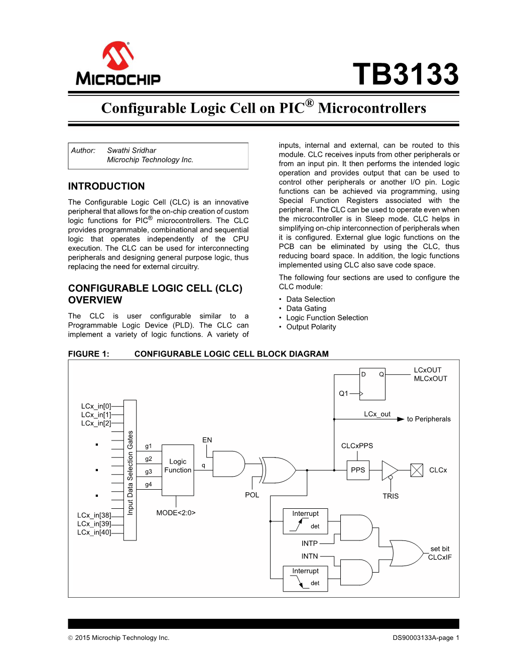 TB3133 Configurable Logic Cell on PIC Microcontrollers