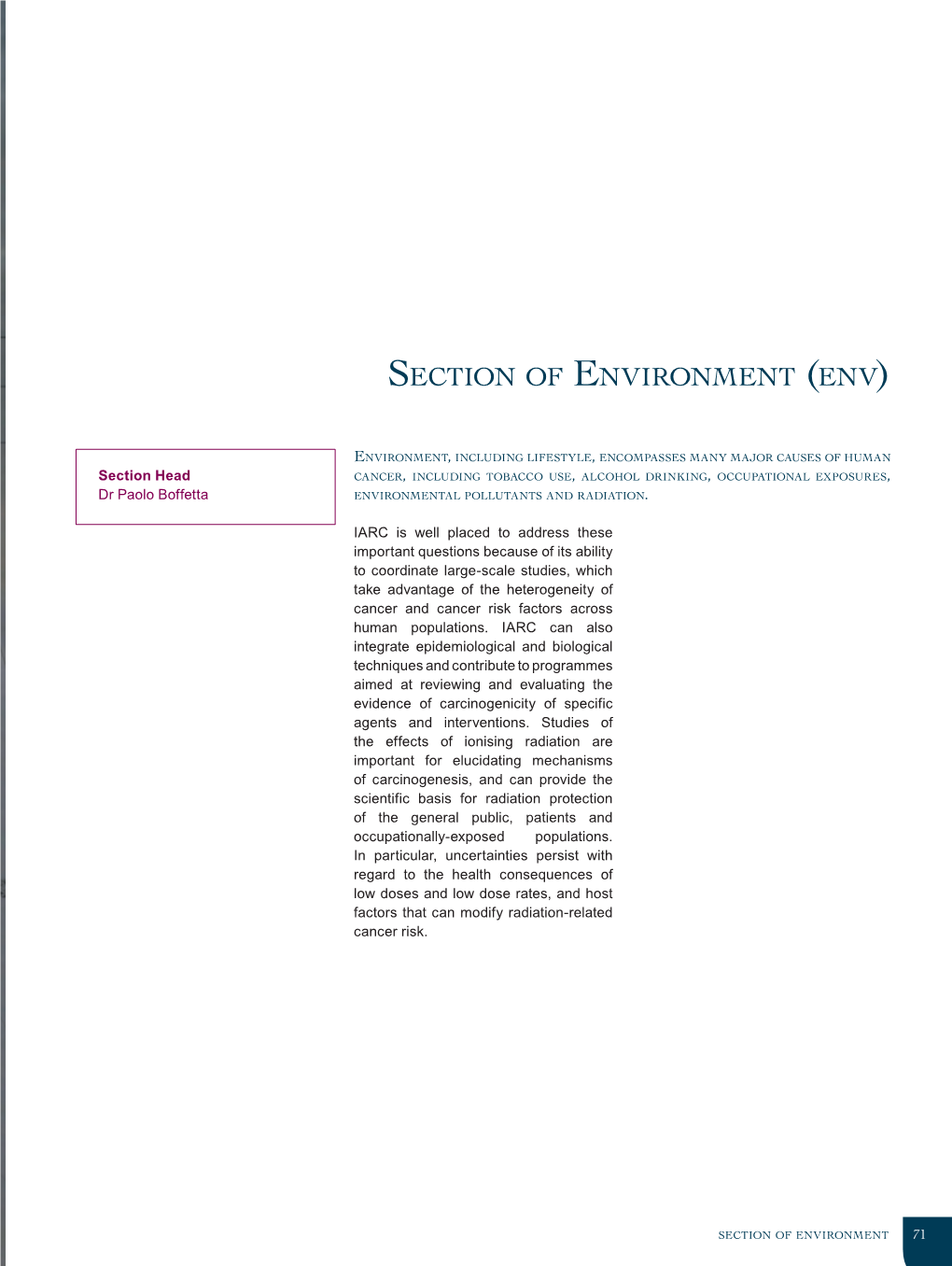 Section of Environment (Env)