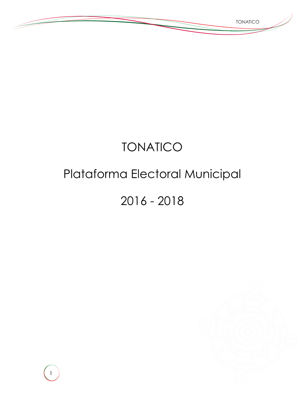 TONATICO Plataforma Electoral Municipal 2016