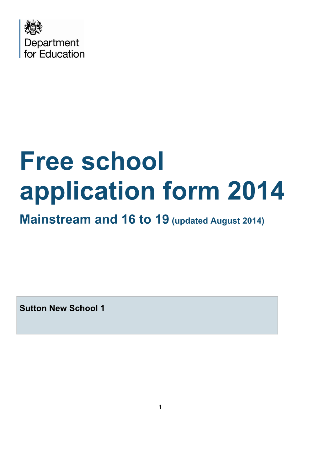 Sutton Free School 1