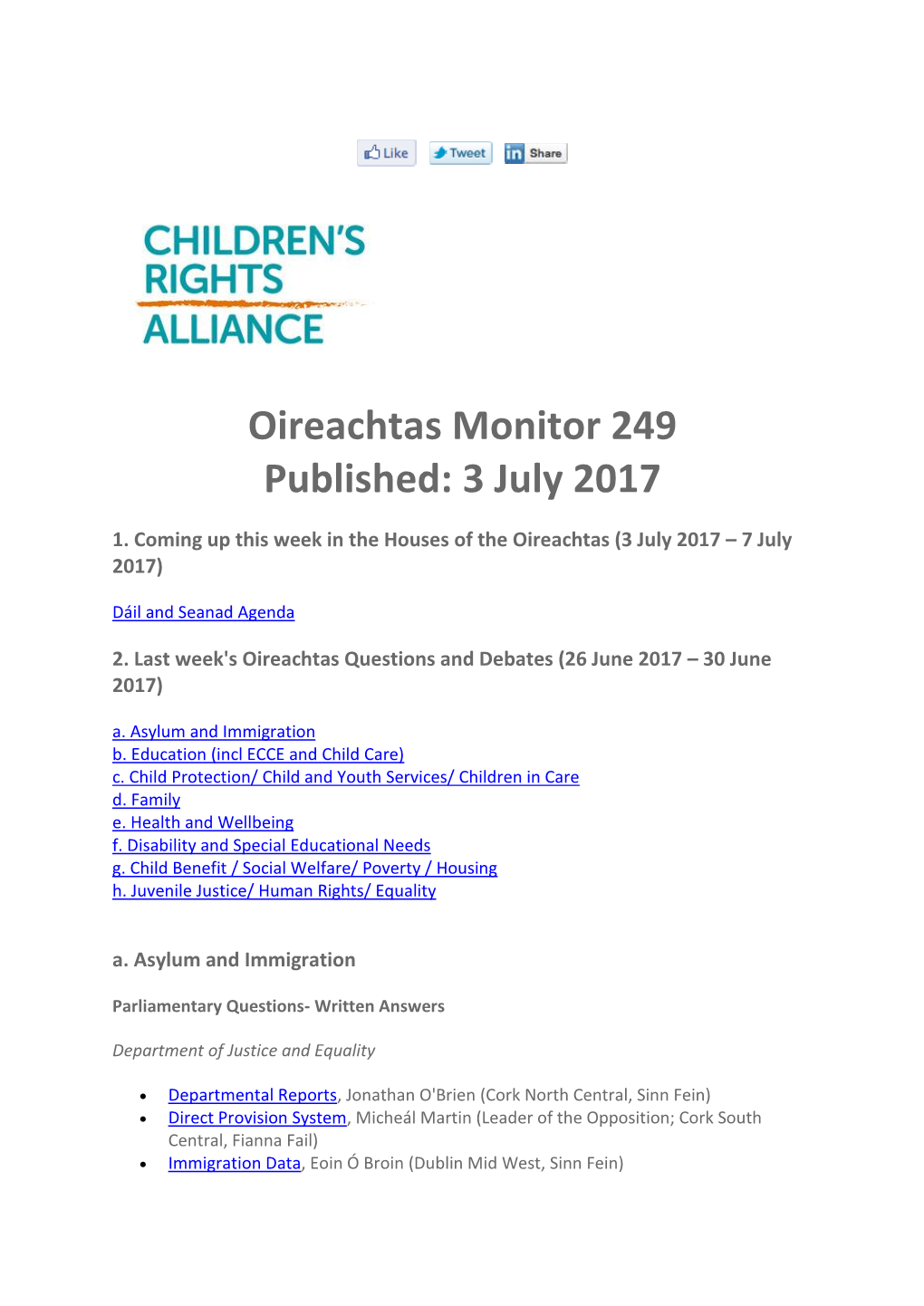 Oireachtas Monitor 249 Published