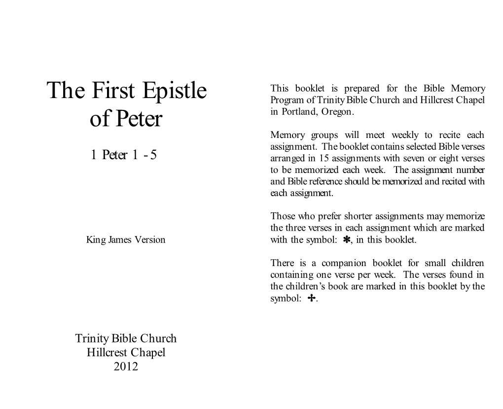 The First Epistle of Peter (KJV)