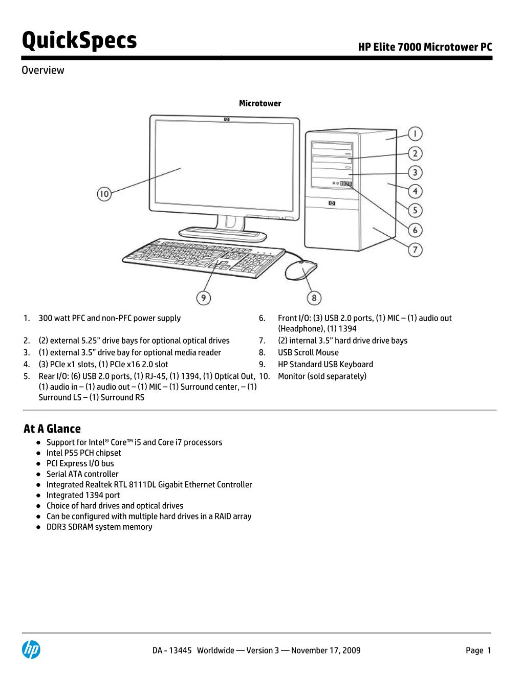 HP Elite 7000 Microtower PC