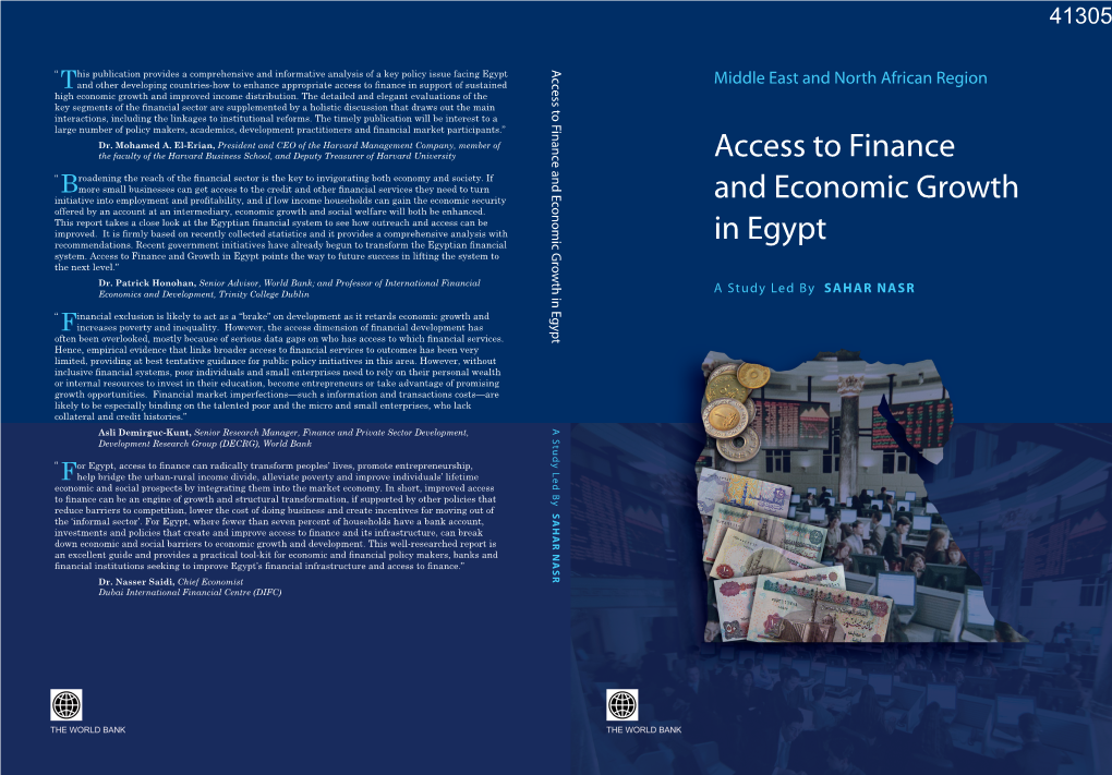 Access to Finance and Economic Growth in Egypt