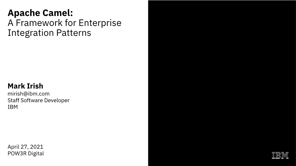 Apache Camel: a Framework for Enterprise Integration Patterns