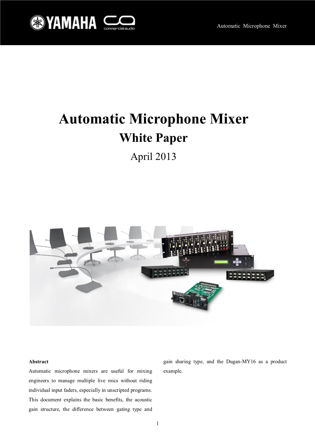 Automatic Microphone Mixer White Paper April 2013