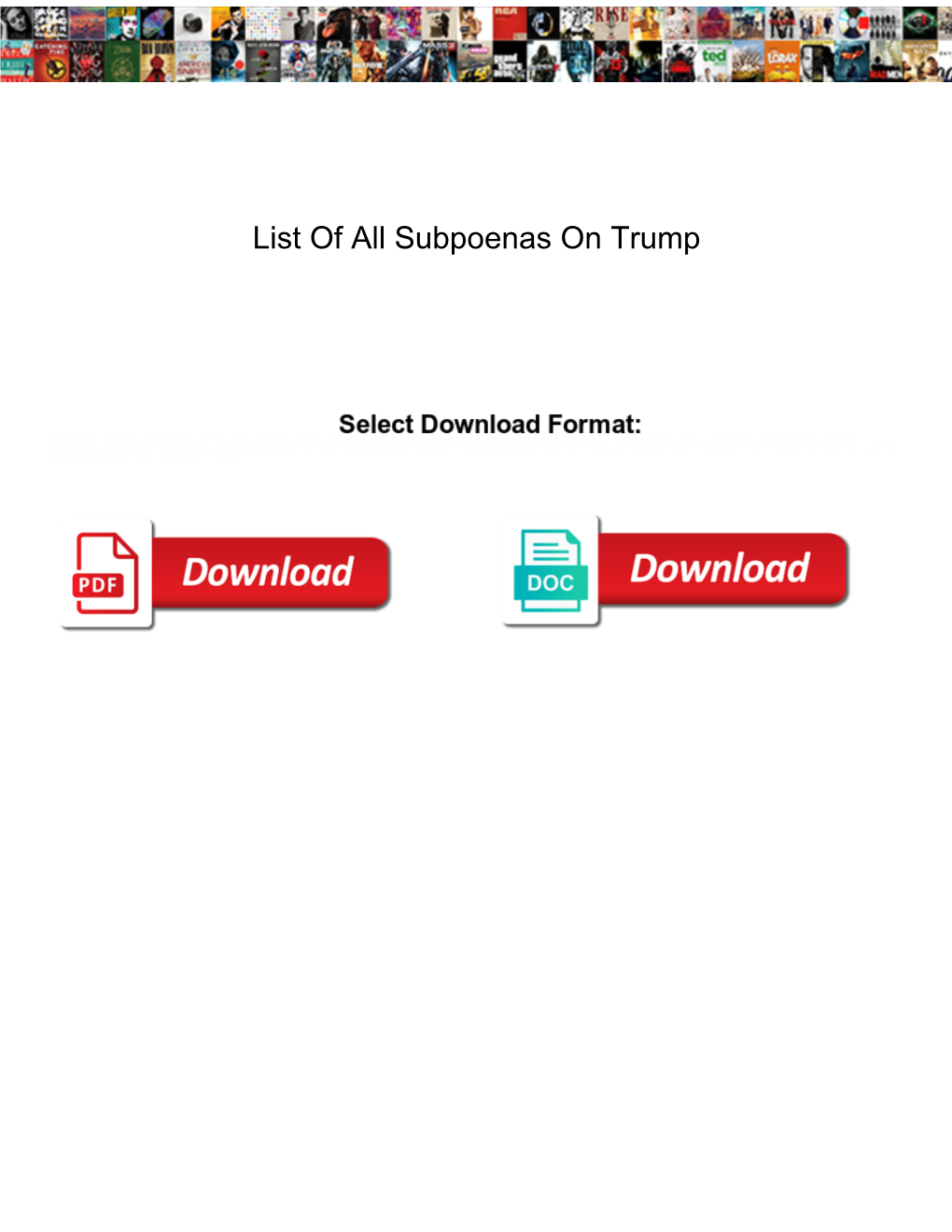 List of All Subpoenas on Trump