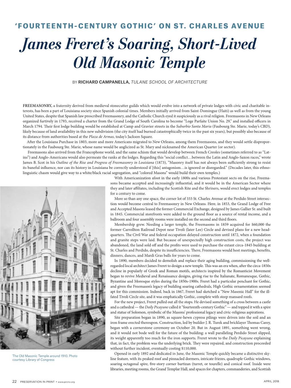 James Freret's Old Masonic Temple