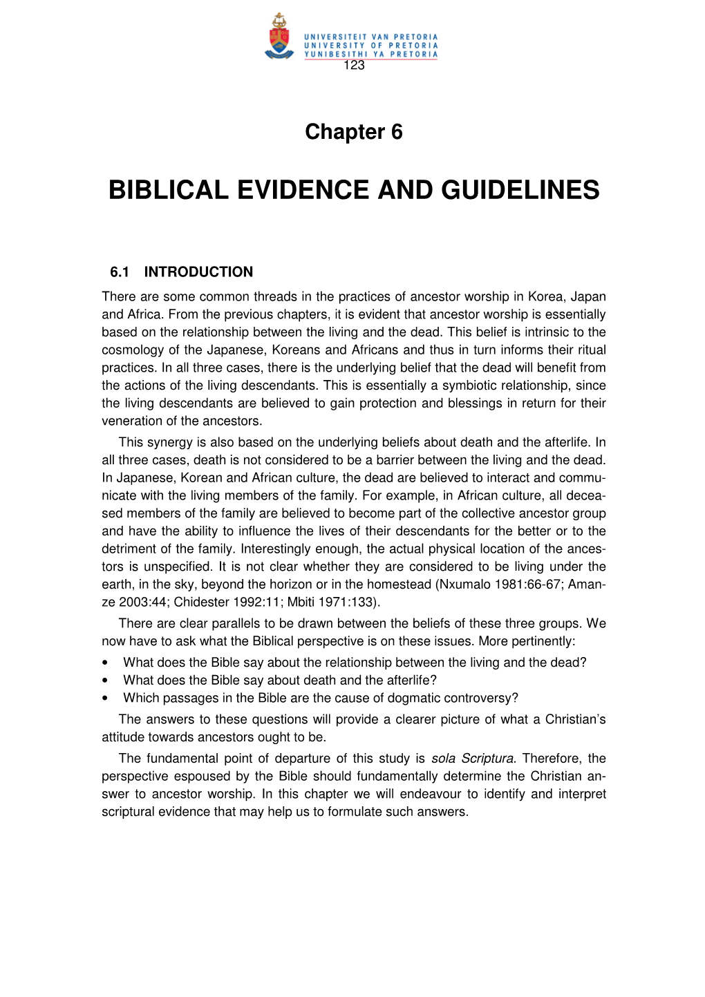 Biblical Evidence and Guidelines