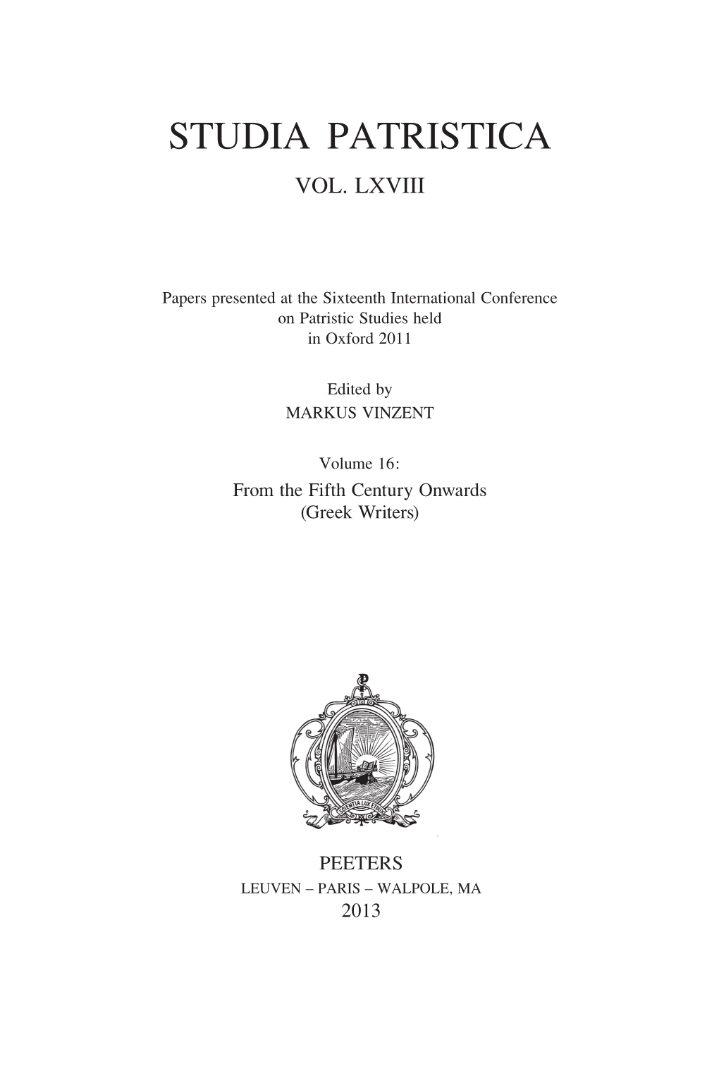 Studia Patristica Anastasius Sinaite.Pdf