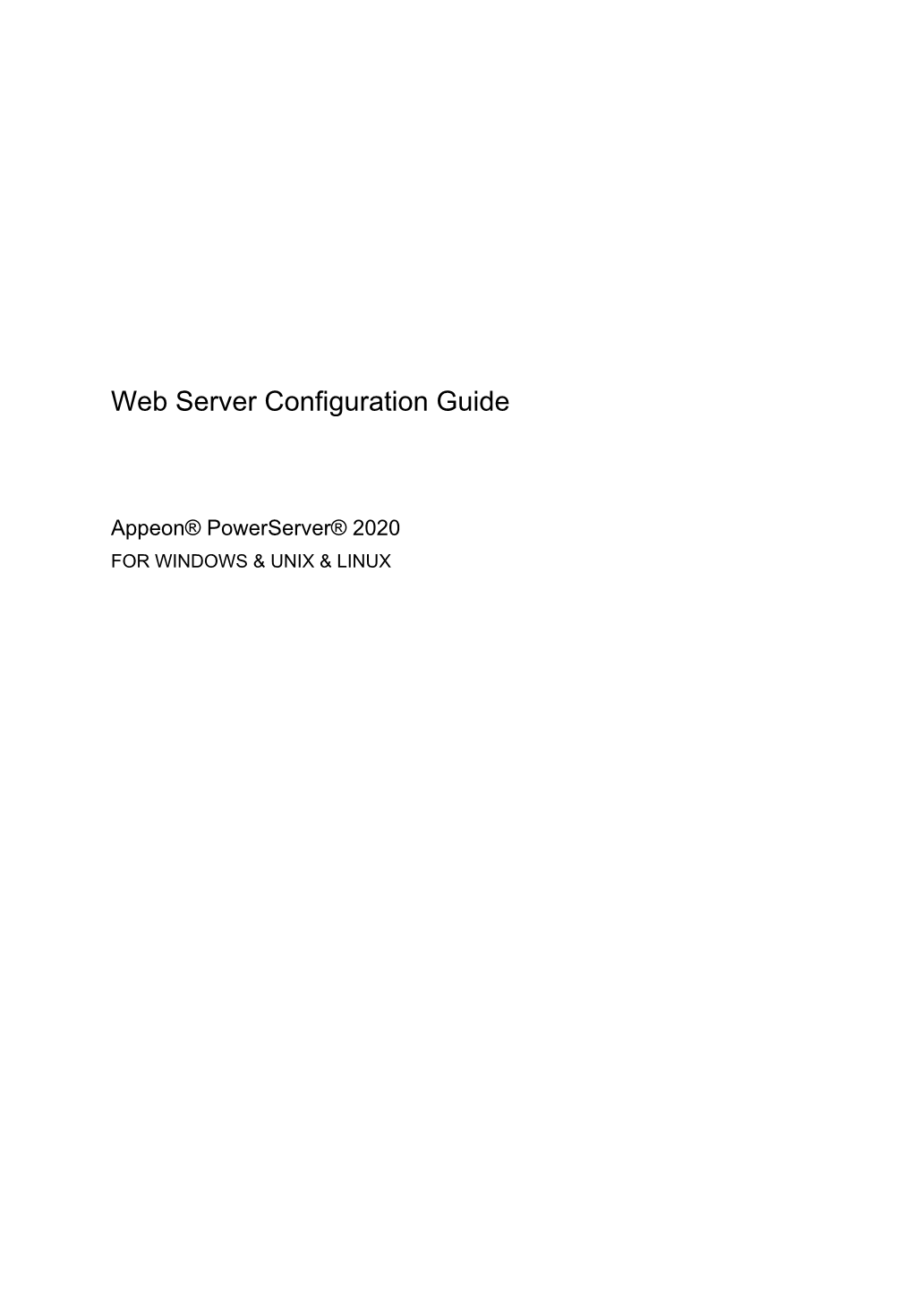 Web Server Configuration Guide