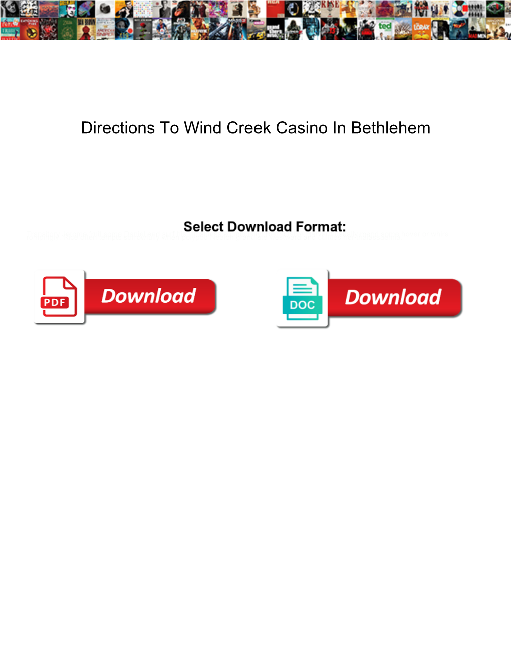 Directions to Wind Creek Casino in Bethlehem