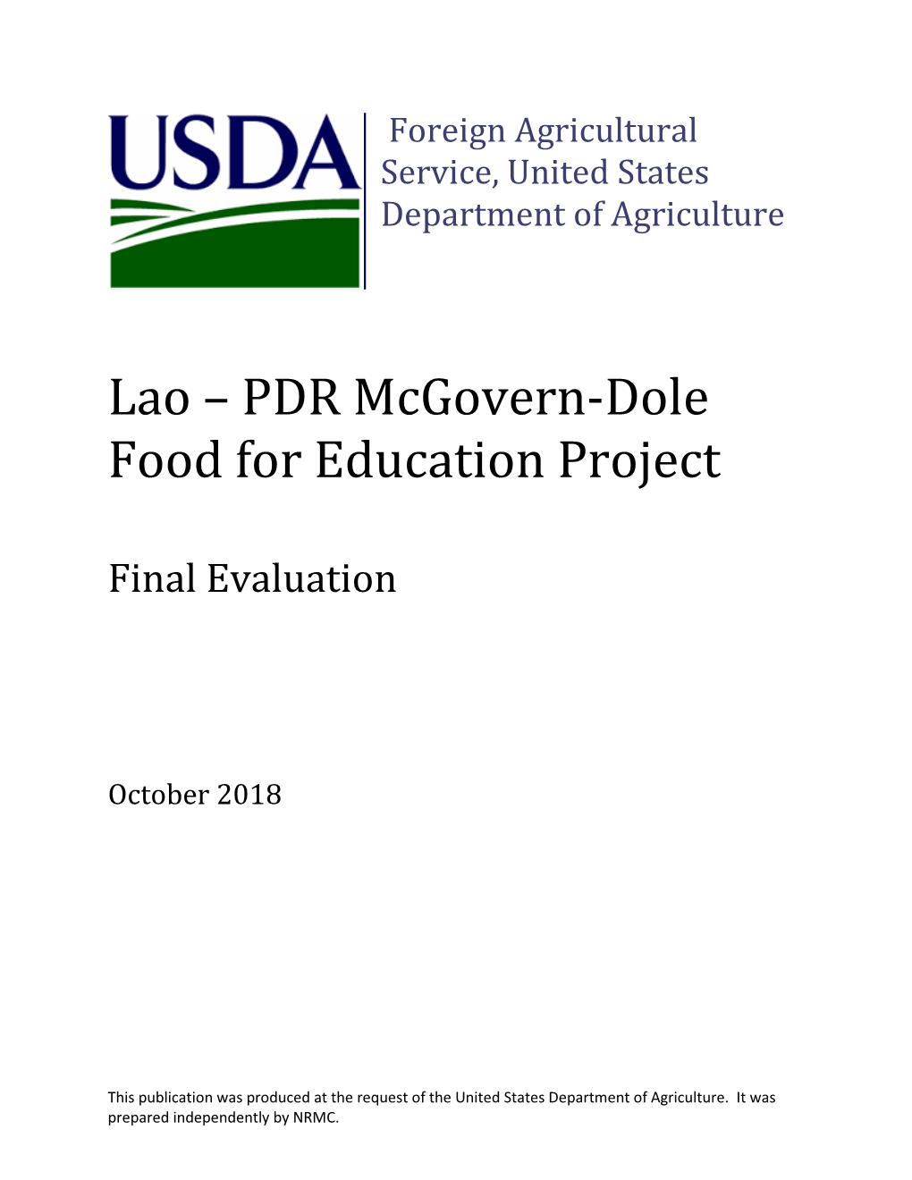 Lao – PDR Mcgovern-Dole Food for Education Project