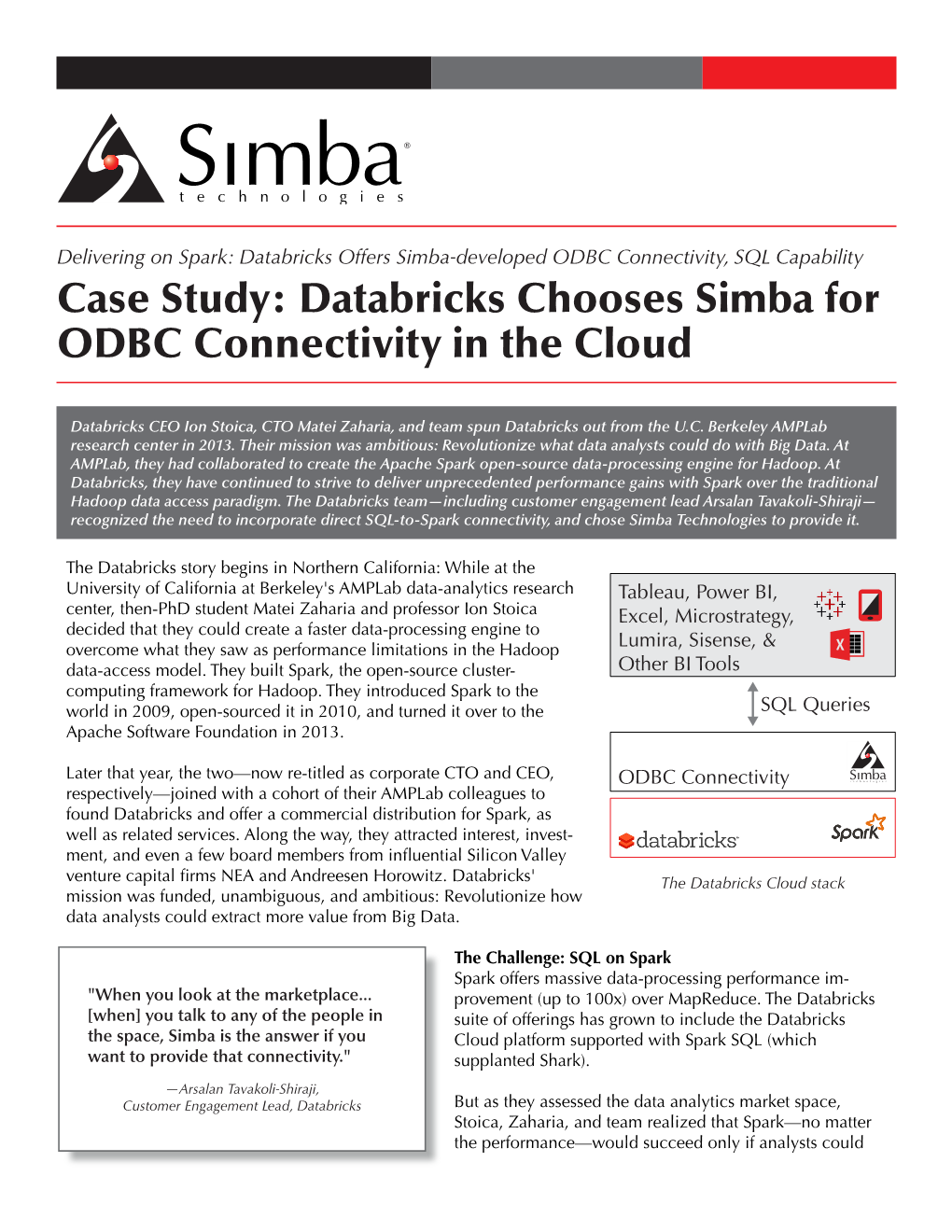 Databricks Chooses Simba for ODBC Connectivity in the Cloud