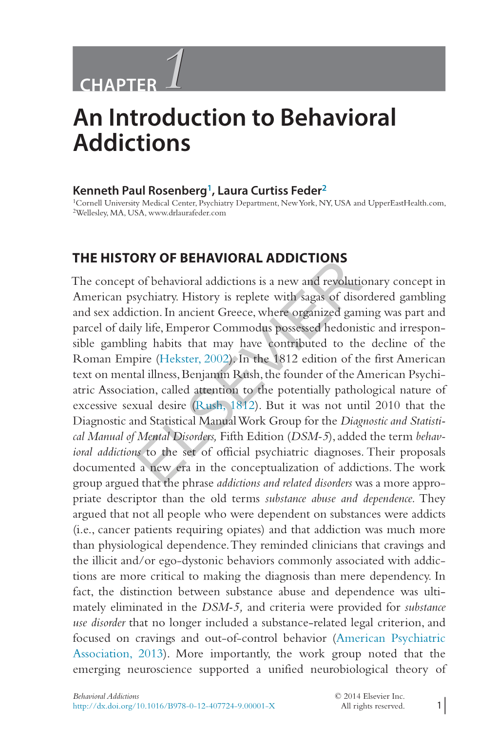 An Introduction to Behavioral Addictions