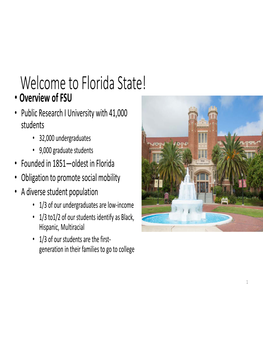 Welcome to Florida State!