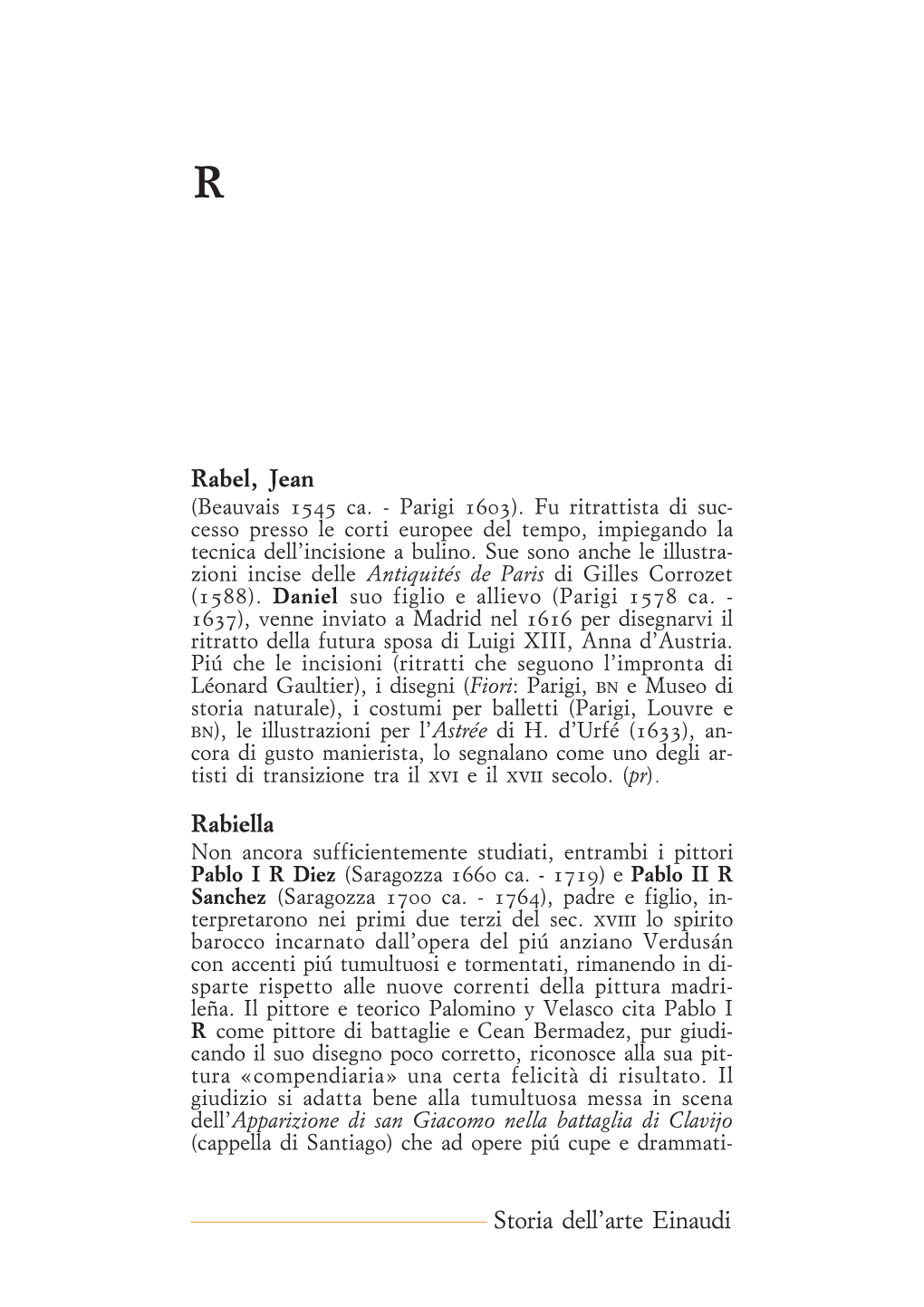 Rabel, Jean Rabiella Storia Dell'arte Einaudi