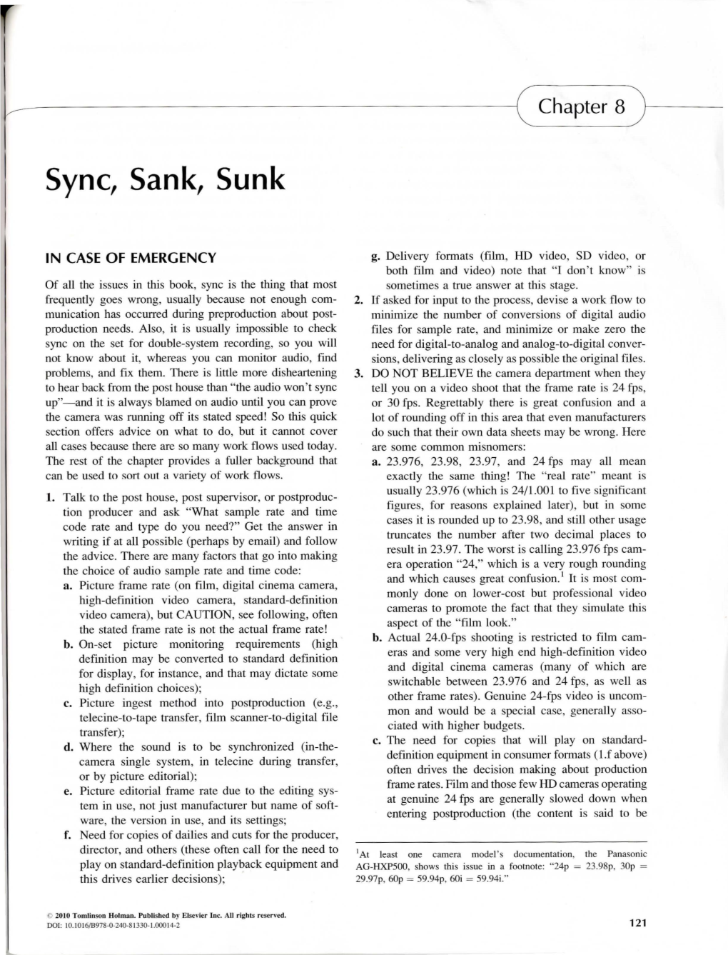 Sync, Sank, Sunk