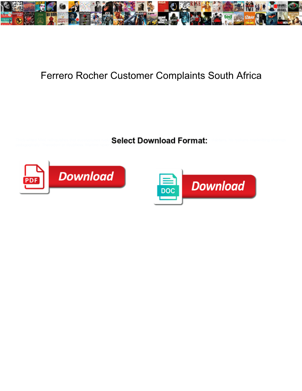 Ferrero Rocher Customer Complaints South Africa