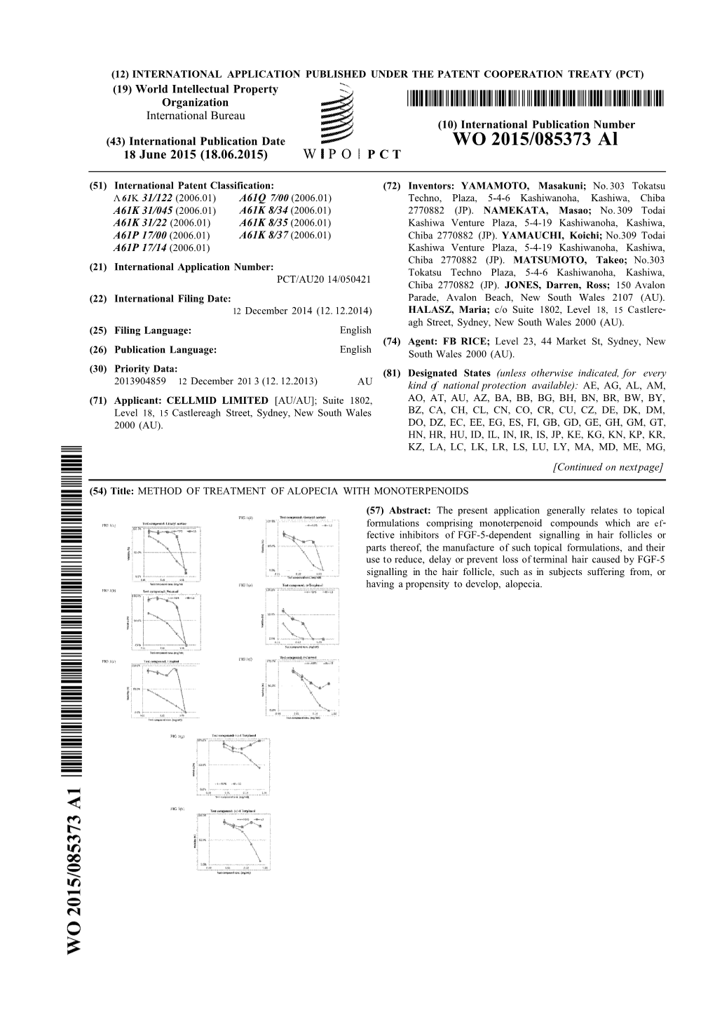 WO 2015/085373 Al 18 June 2015 (18.06.2015) W P O P C T