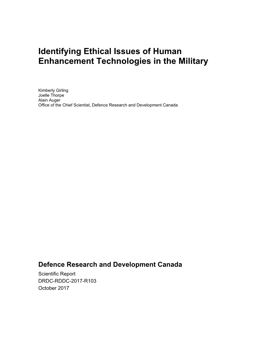 Identifying Ethical Issues of Human Enhancement Technologies in the Military