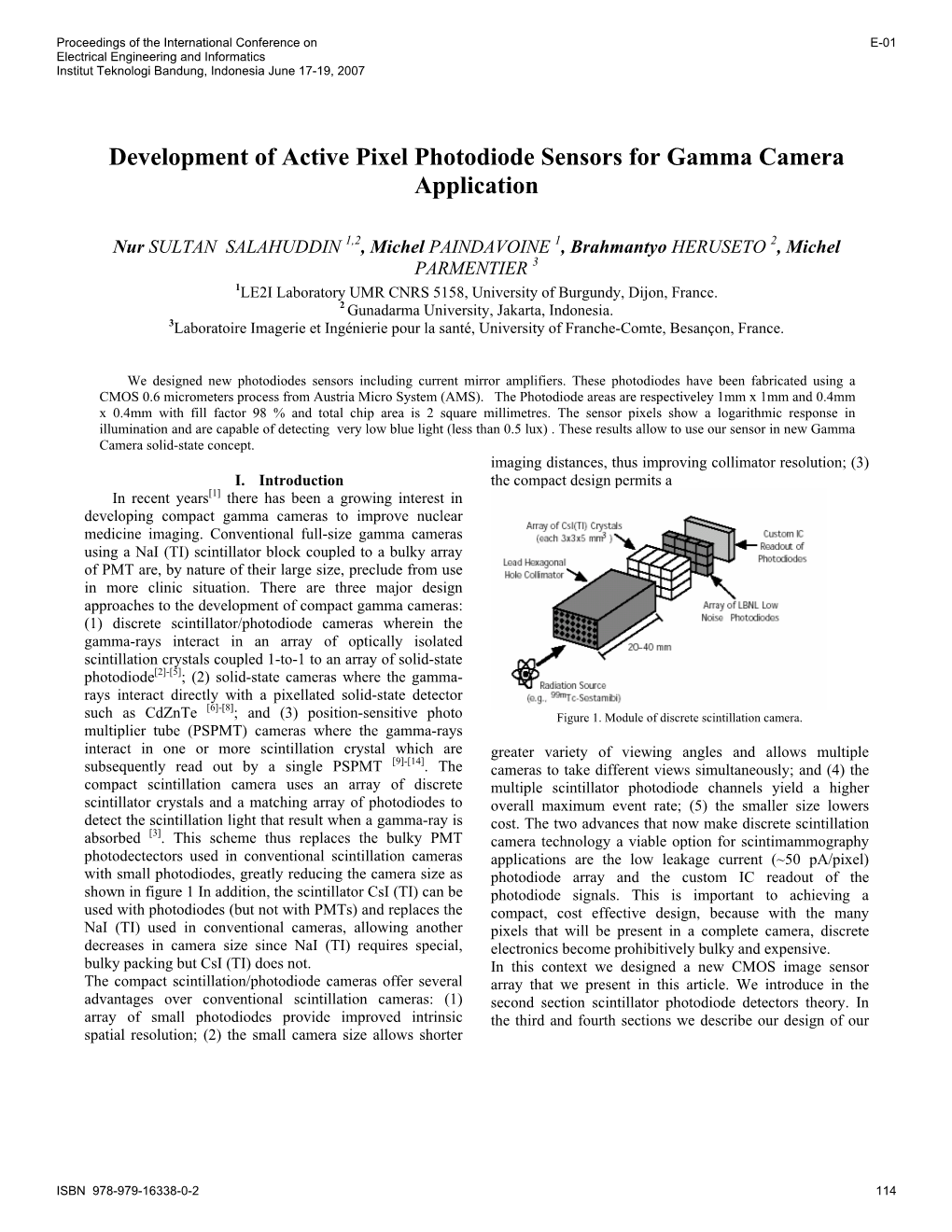 Development of Active Pixel Photodiode Sensors for Gamma Camera Application